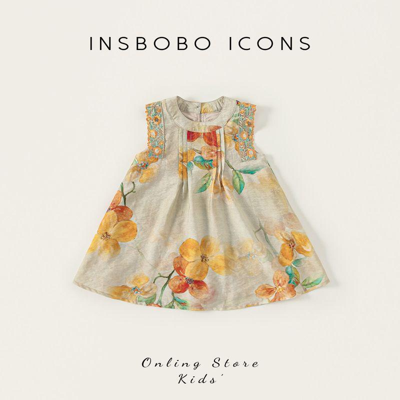 Платье для девочек Insbobo 2026 Летний новый стиль Детское платье-жилет Детское платье Красивое летнее платье для девочки Color 100 cm