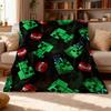 1pc Block-based Game Cozy Minimalist Flannel Blanket, Large Size Plush Throw for Sofa, Bed, Travel - Birthday, Christmas, Valentine's Day An