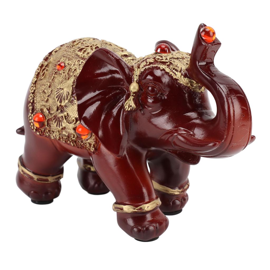 Elephant Statue Durable Resin Cute Elegant Attract Wealth Round Corner Elephant Decor for Home