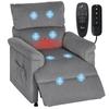 Corduroy Electric Massage Recliner - Grey