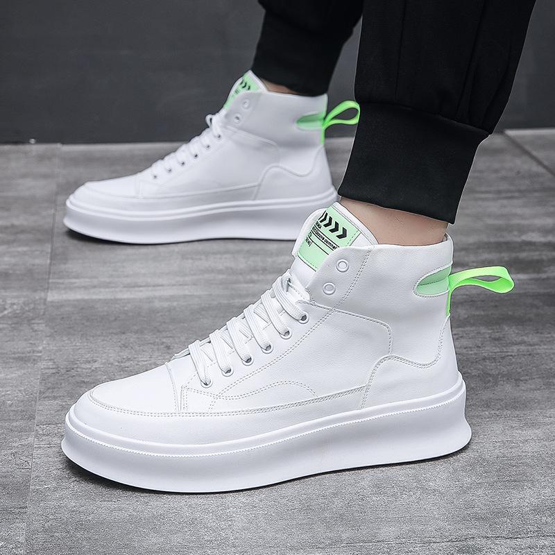 Men's White High-Top Casual Trendy Shoes