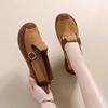 Women Shoes Autumn New Flat Sole Casual Shoes Retro Comfort Belt Buckle Trendy Maillard Anti Slip Shoes Versatile Zapatos Mujer