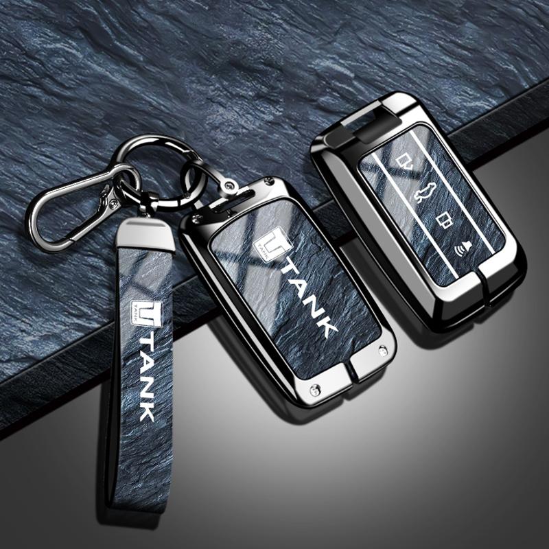 Zinc Alloy Car Key Case For Great Wall Gwm Wey Tank 300 500 Tank300 Tank500 Remote Cover Bag Shell Keychain Holder Accessories