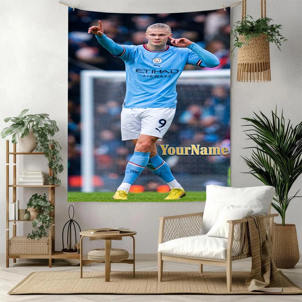 Manchester City Brugerdefineret Dit Navn Vægdekoration Vægtæppe Kunst Til Kæledyrs Mindesmærke Fødselsdag Bryllupsfest Baggrund Familiegave