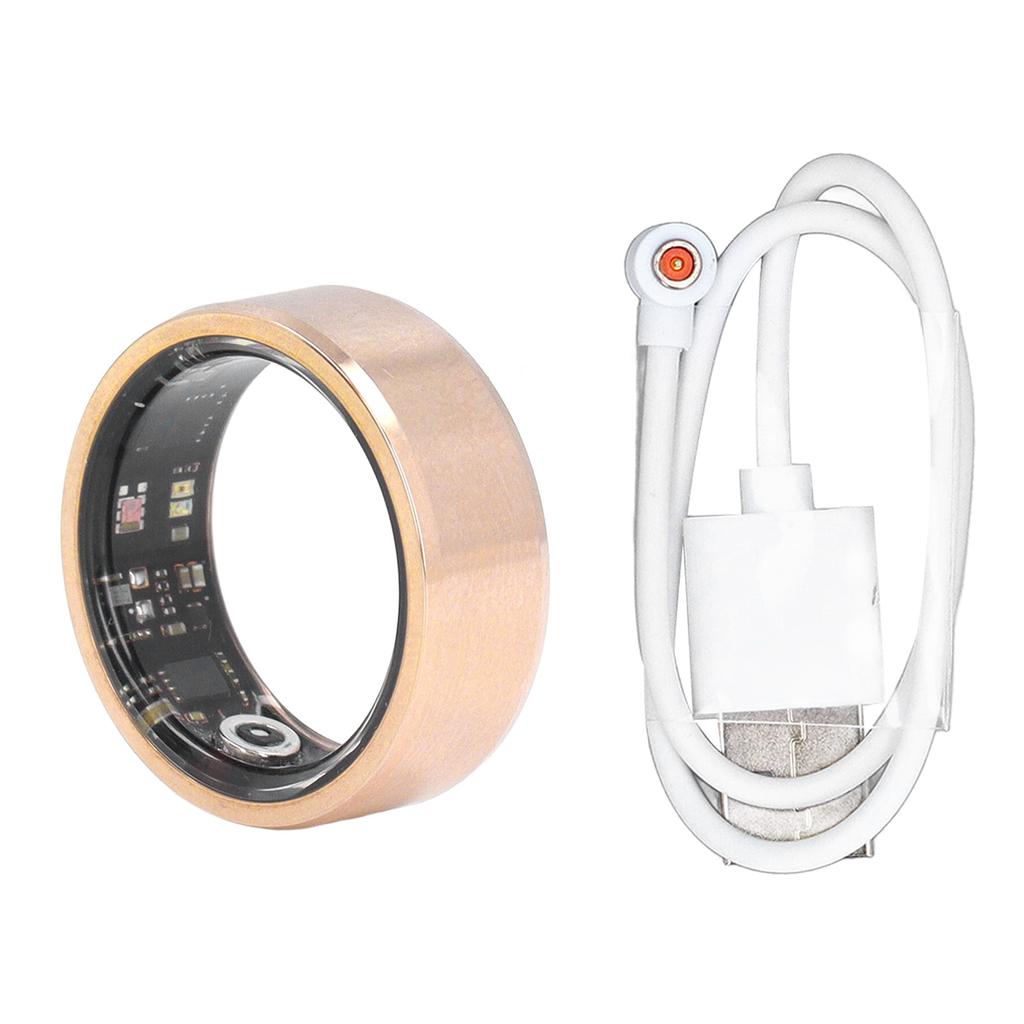 Smart Ring Gold BT Sleep Fitness Tracker IP68 Water Resistant Pedometer Smart Health Ring for Daily Use