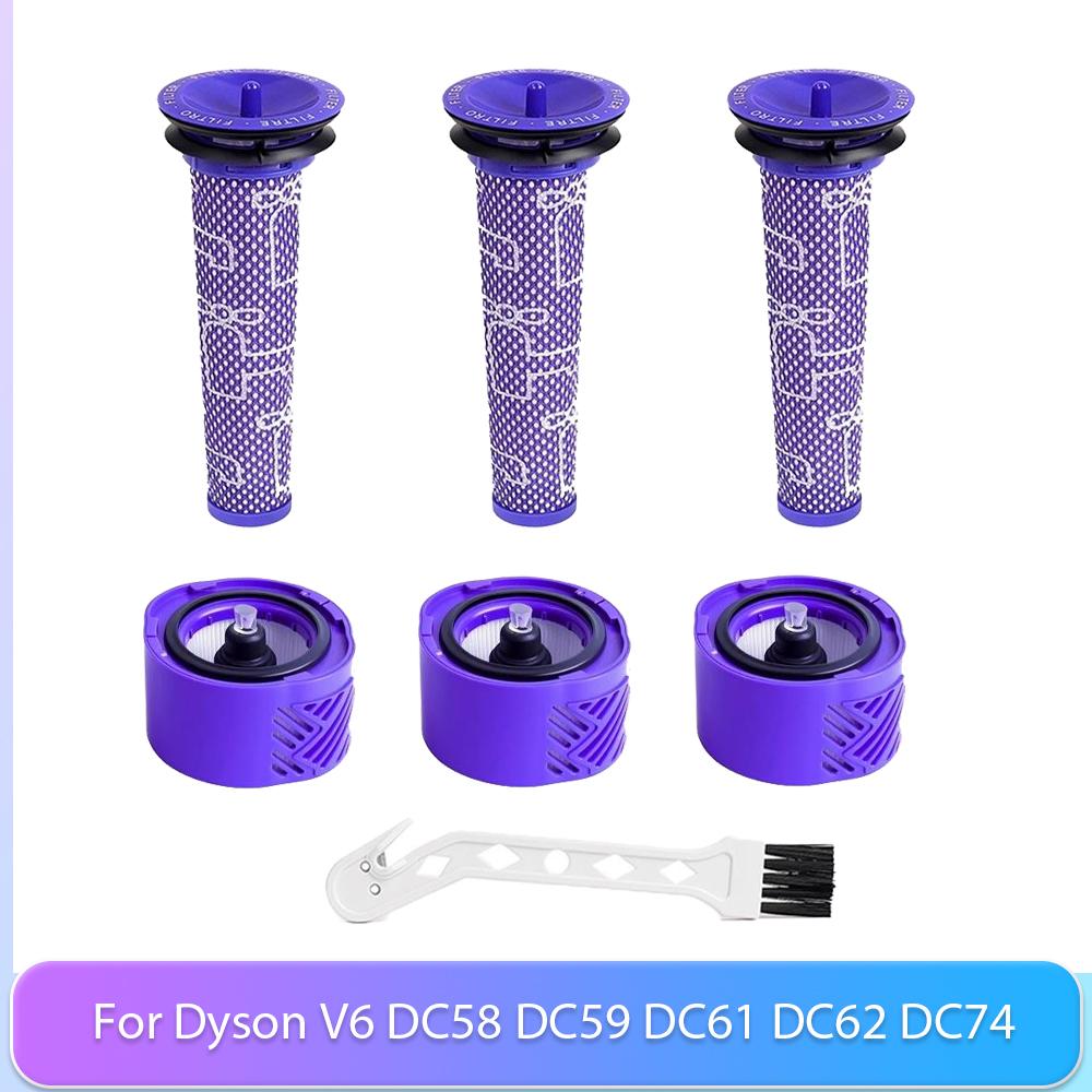 Cordless Vacuum Pre & Post HEPA Filter Replacement Parts For Dyson V6 DC58 DC59 DC61 DC62 DC74 Animal Absolute