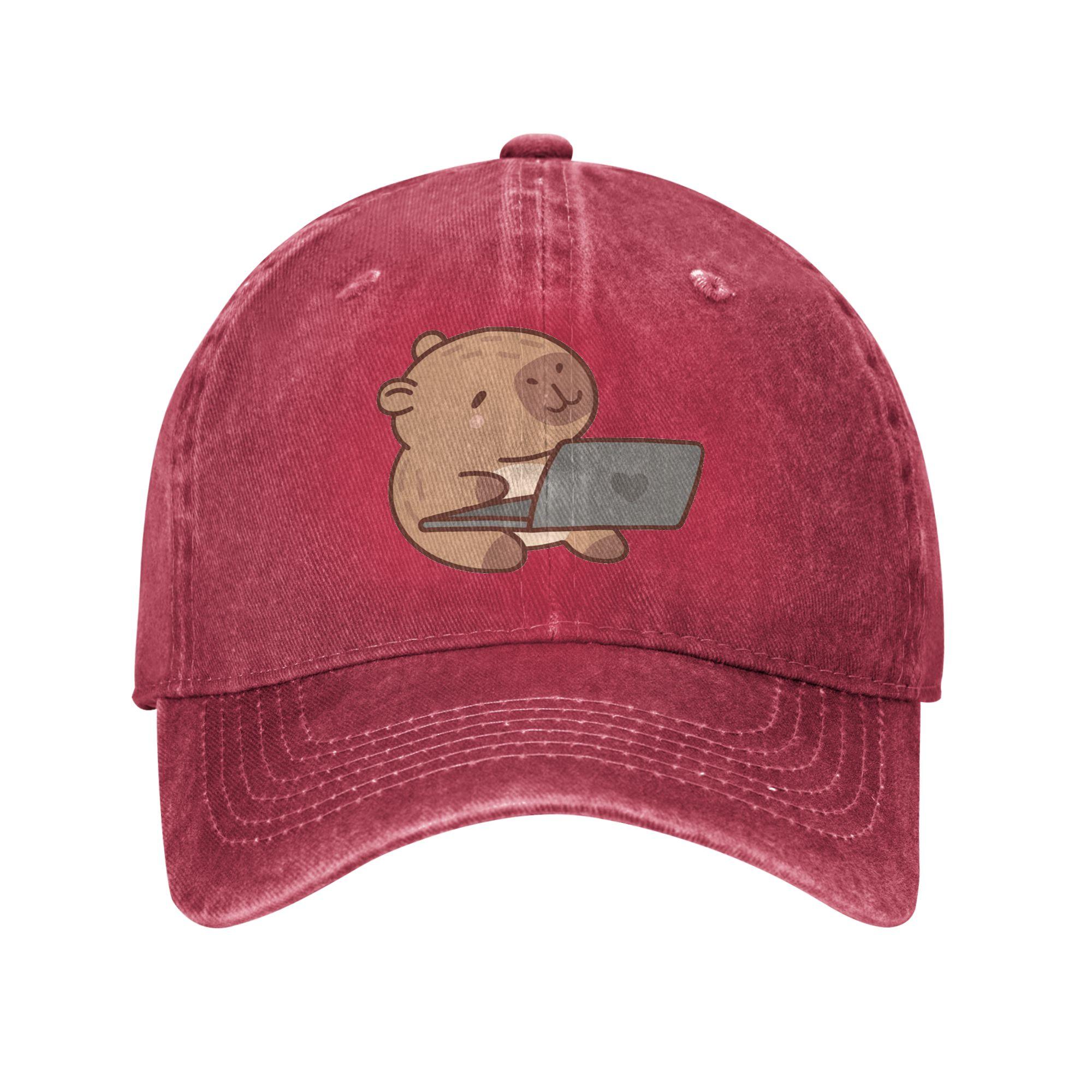 Capybara   Denim Cap Casual Baseball Caps Adjustable Hat Summer Unisex Baseball Hats One Size