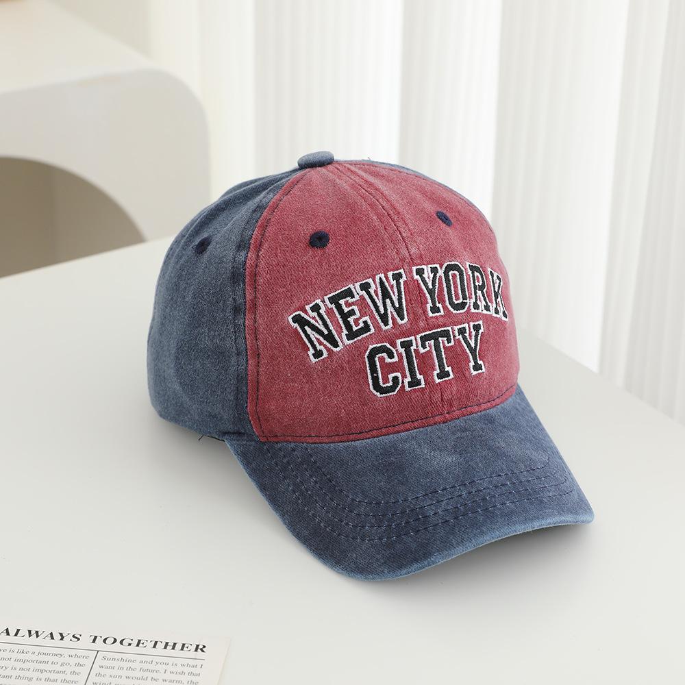 Spring And Autumn Children New York City Embroidered Hat Peaked Cap Washed Baseball Cap 3-8 Years