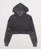 WEGO Vintage Wash Mesh Long Size Sumikuro Women's Hoodie, Sleeve, F,