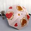 1pc Toast HeartAutomatic Open/close Folding Umbrella, Compact Portable Travel Umbrella, Perfect Birthday/Holiday, Cute Umbrella y007