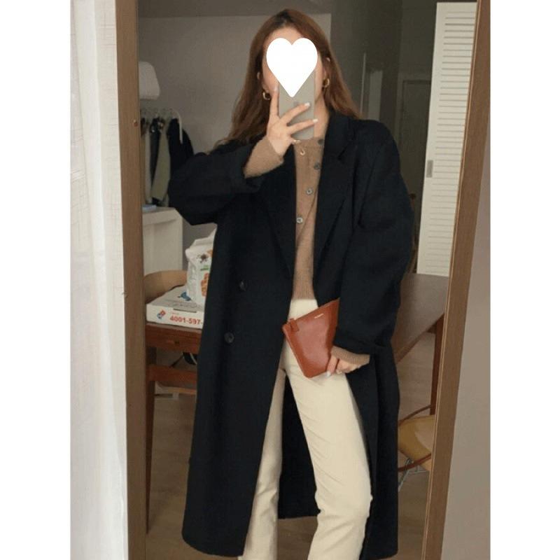 Woolen Coat Women's New Autumn and Winter Korean Version of The Short Long Woolen Coat Thickened.