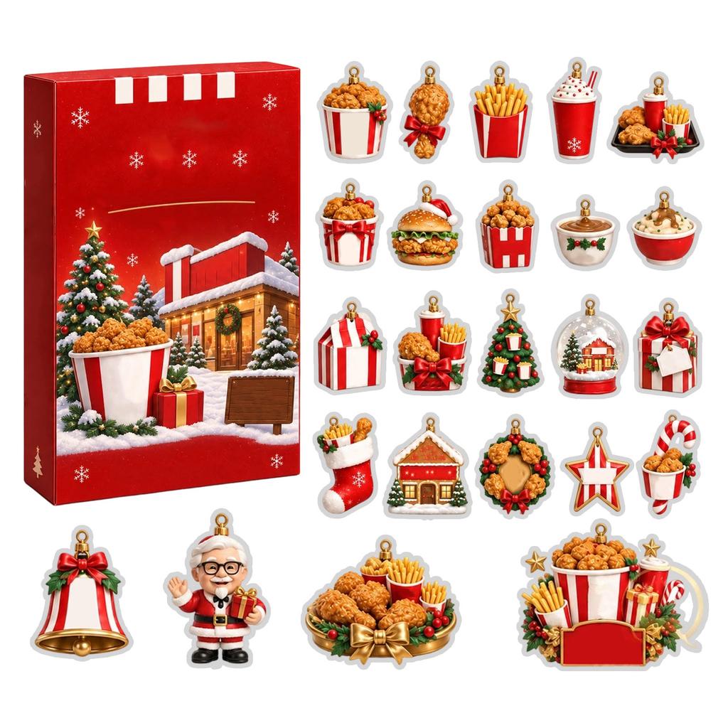 2D Flat Acrylic Airplane Box Christmas Ornaments with Pendants Holiday Decor