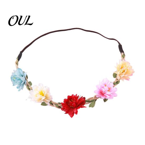 Boho Hair Hoop for Girls Flower Headband, Crown, Headpiece, Floral Wreath Headband Elegant Parties Wedding Birthday Festival Party Photography & Daily