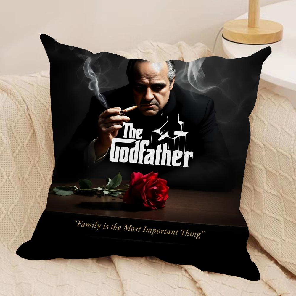 Film The GGodfather Cushion Cover Silky Short Plush Invisible Zipper Dustproof Sofa Pillow Case For Home Decor