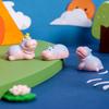 Q-like pear-shaped design Resin Hippo Statue Cartoon Style Miniature Figure Hippopotamus Figurines 6 options available