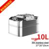 Stainless Steel Fuel Can - 304 Gasoline & Diesel, 10L/20L/30L, Thickened Portable Car Spare Tank