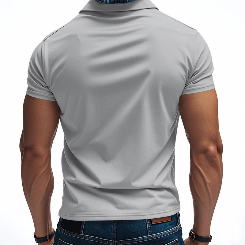 Men's Minimalist Quick-Dry Polo Shirt Summer Top for Men Loose-Fit Breathable Collared Short-Sleeved T-Shirt