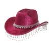 Eye-catching Crystal Cowboy Hats Bride Hat Panama Hat for Bachelorette Party Cowboy Hats for Club Stage Shows