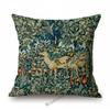 Klassisches britisches Design, William Morris, Walter-Kranich, Tiermuster, Hase, Pfau, Fuchs, Kaninchen, Waldblau, Sofa-Kissenbezug