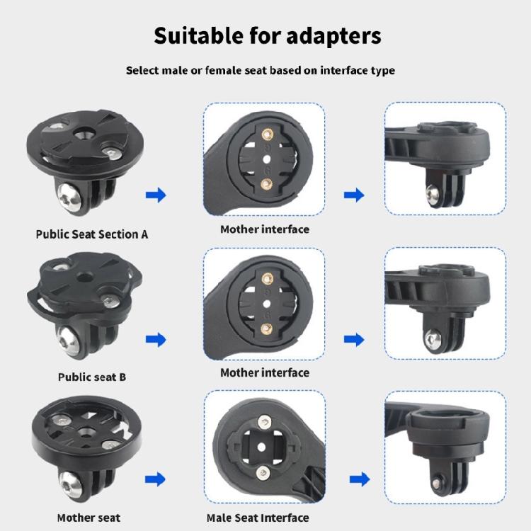 Universals Cycling Computer Mounting Base Camera Headlight Adapters Fixing Base for Road Mountain Bikes Easy to Install