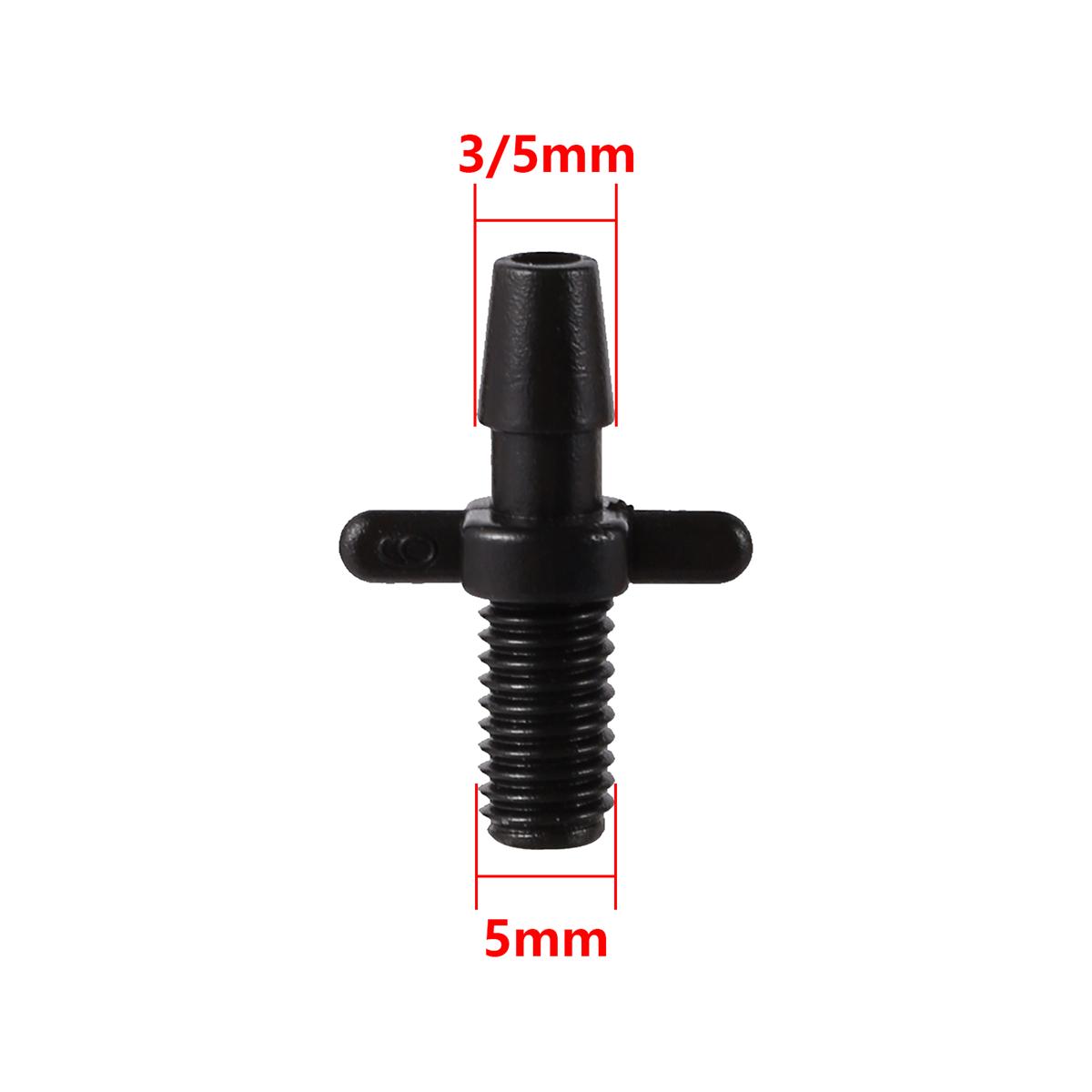 

3/5mm 4/7mm Barb To 5mm 6mm Thread Black Joint 1/4 Hose Joint Garden Irrigation Water Connector PVC Pipe Drip Watering Fittings