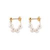 Gold Freshwater Pearl Copper 14k Gold Plated Stud Earrings  For Women Fine Jewelry Trendy Accessories