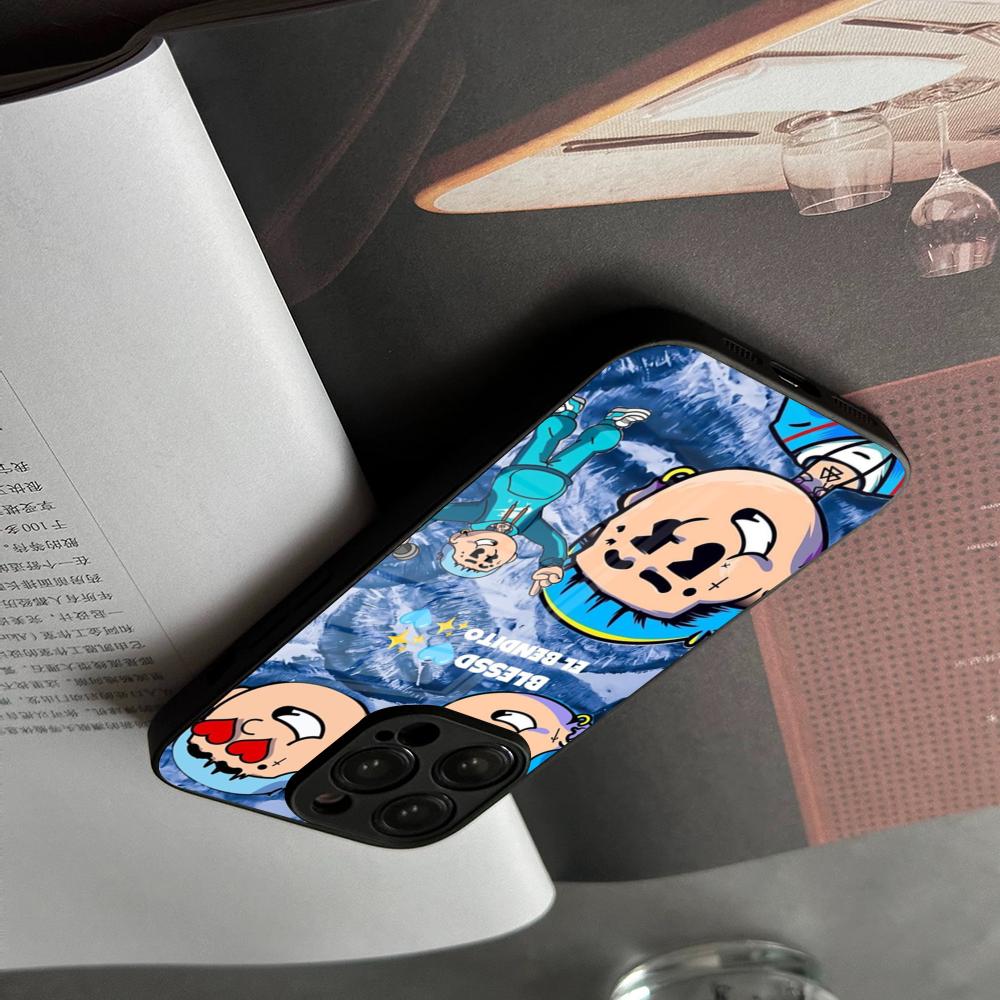 Phone Case Tempered Glass For IPhone 17 15 16 14 12 13 11 Pro XS Max Plus Mini Cover Blessd Cantante Rapper
