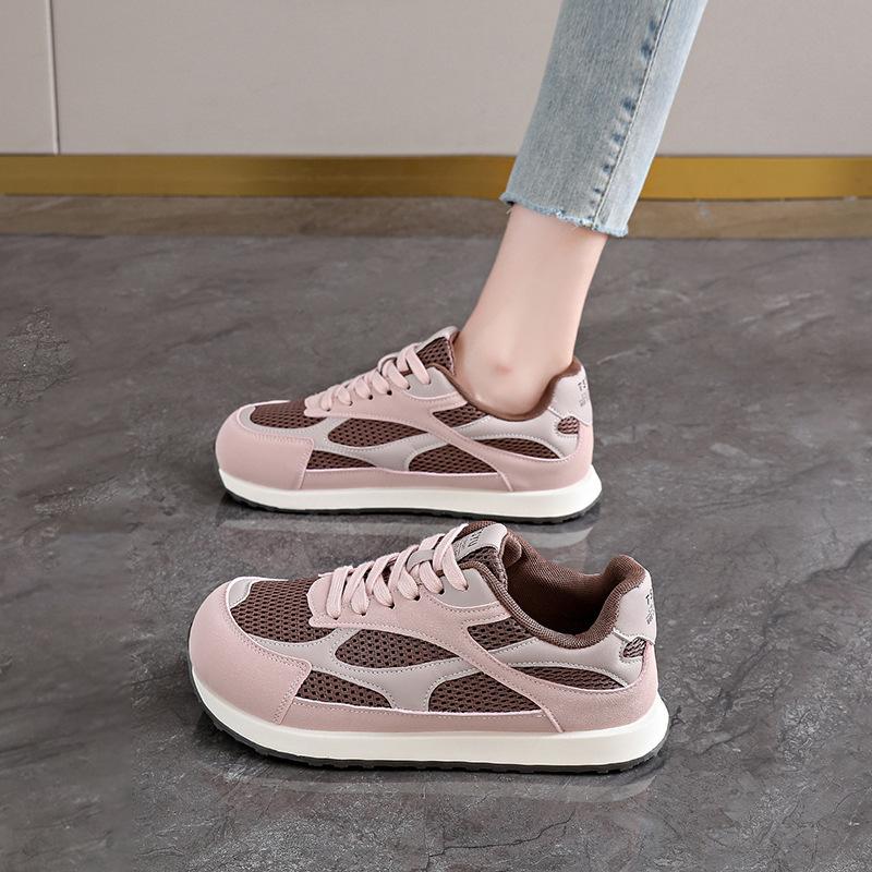 

Mesh women s autumn new thick-bottomed versatile breathable retro light break 35 розовый