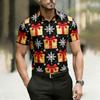 Men's New Short-sleeved Linen Christmas Bell Gift Box 3D Printed Shirt Hawaiian Casual Shirt Outdoor Party Clothes Men for You