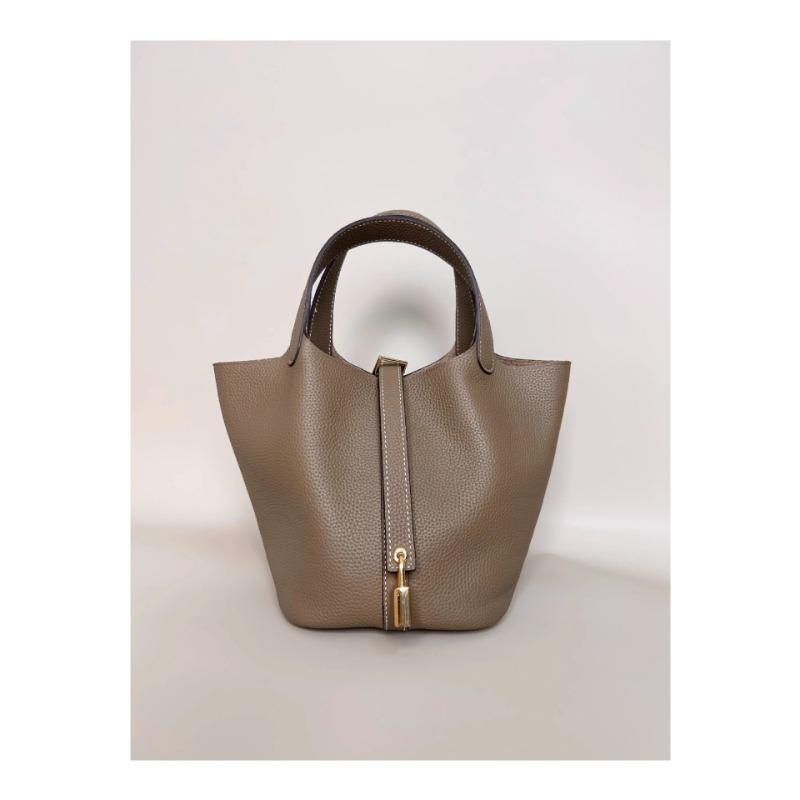 Bag Summer Hand Bucket Basket Women's Bag Genuine Leather Handbag