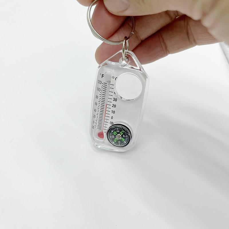 1Pc Compass K102 3-in-1 Portable Mini Keychain Compass