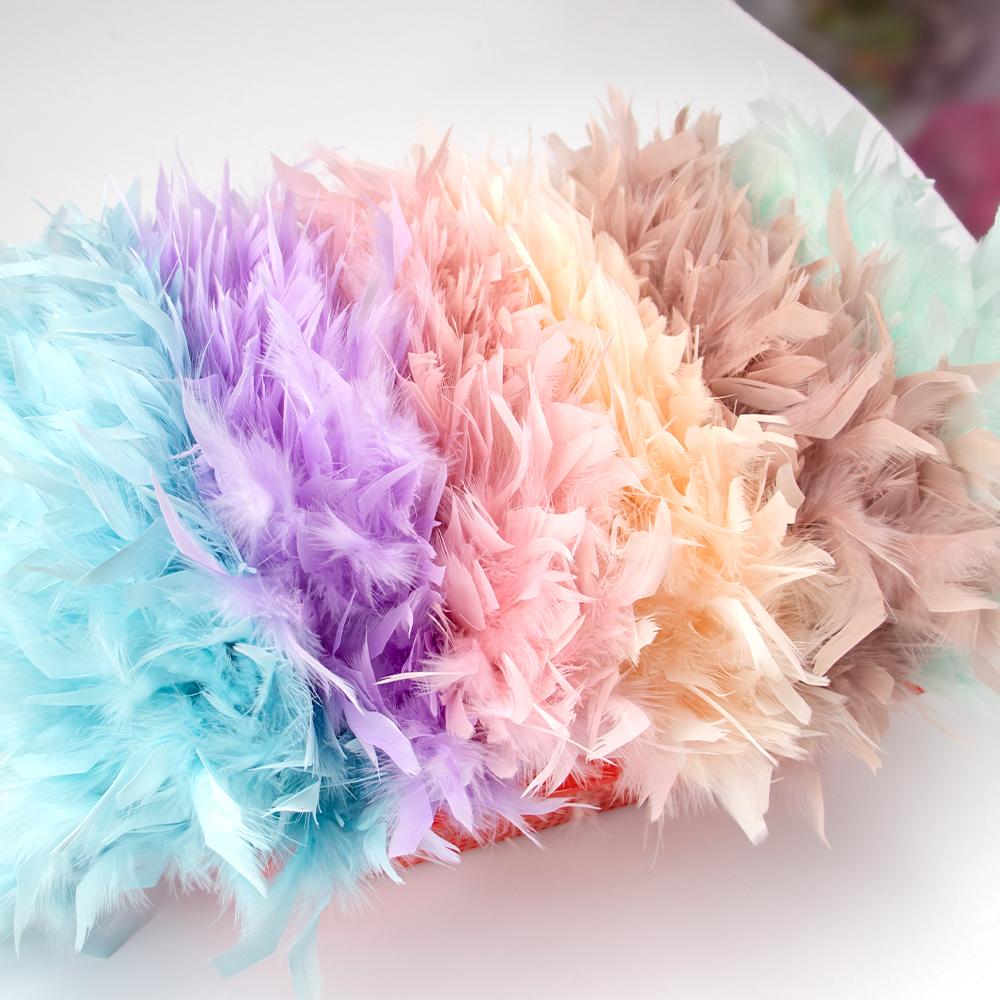 1/2M White Turkey Feathers Trim 10-15CM Fluffy Plumes Ribbon for Crafts Carnival Party Clothing Decoration Sewing Accessories