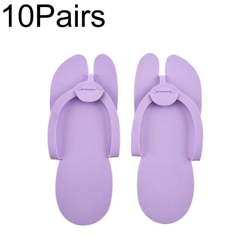 

10 пар/упаковка гостиничных принадлежностей для купания спа-педикюр пляжные сандалии для душа EVA Beauty одноразовые тапочки обувь из пены 29.3x11x0.3cm фиолетовый
