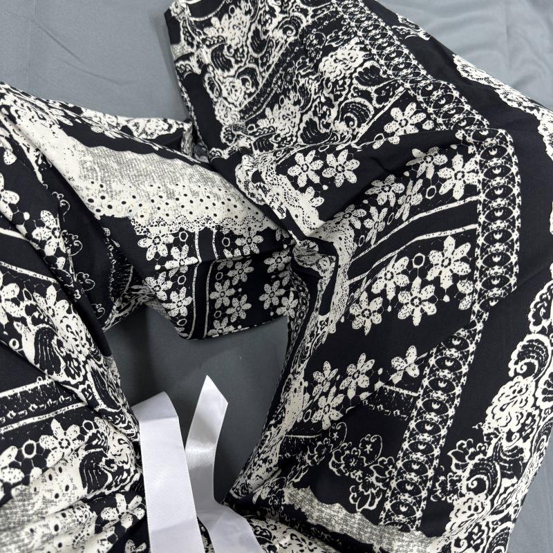 Three Sizes Women's Cotton Silk Wide-Leg Rayon Pants - Spring/Summer Breathable, Plus Size Casual Home Sleepwear