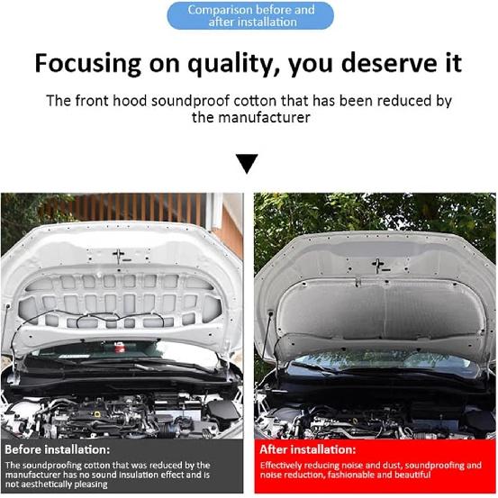 Compatible With Honda Odyssey RB3/4 RC MK4 MK5 2009~2019 Front Hood Engine Sound Heat Pad Fireproof Insulation Cotton Cover Car