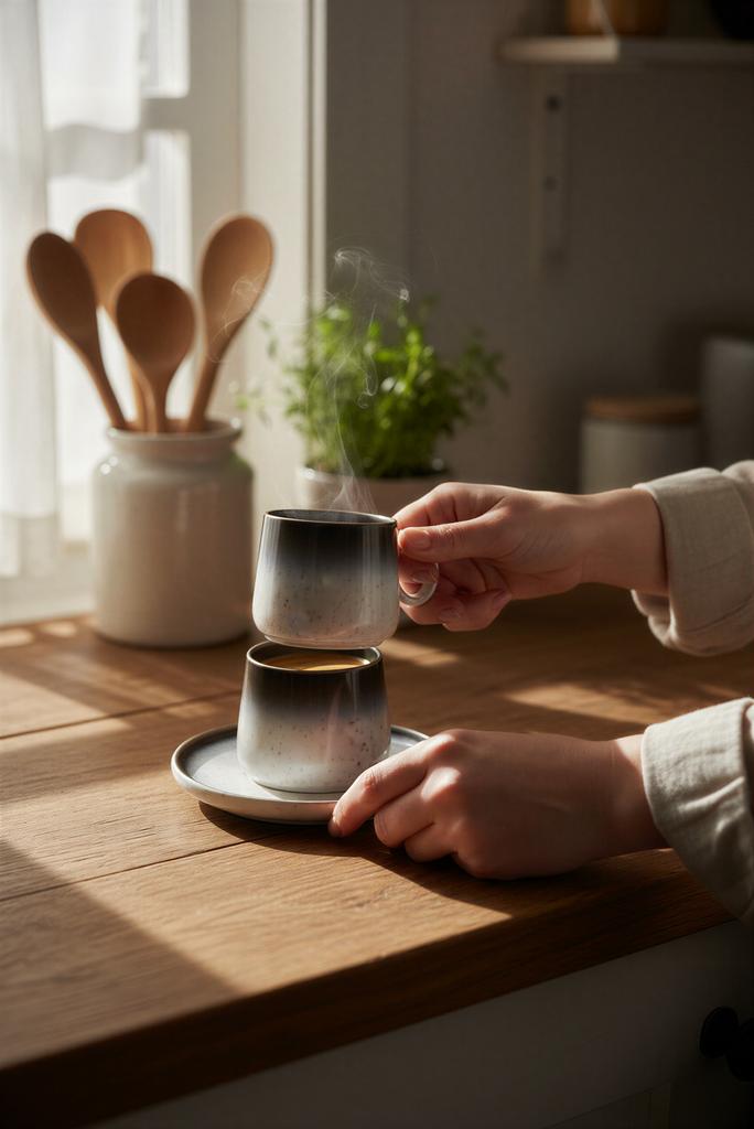 Ceramic Cup 120 Ml Elegant Design With Coffee Plate