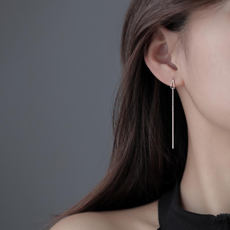 New Fashion Elegant Zircon Flower Long Earrings For Woman Ear Linetassel Earring Korean Jewelry Luxury Party Girl'S