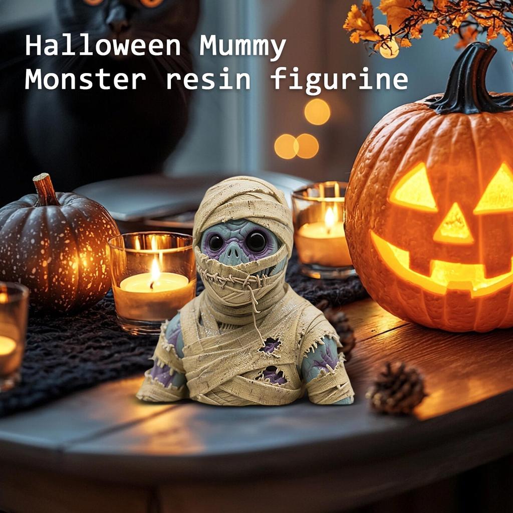Halloween Resin Ornament, Festival Mummy, Dark Style, Funny Desktop Decoration