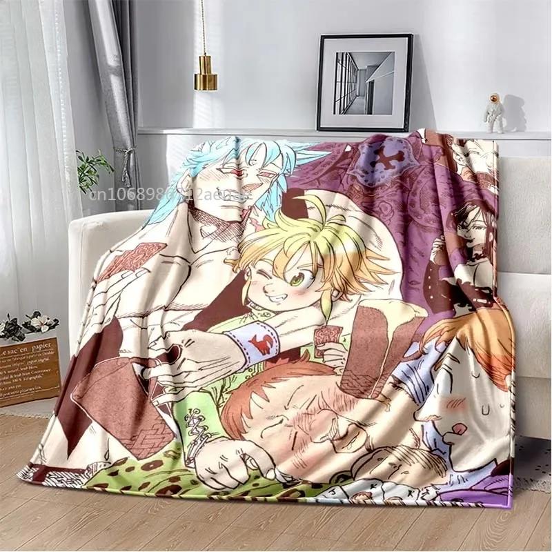 Thicken Blanket Anime The Seven Deadly Sins Printed Flannel Blankets for Beds Sofas Warm Bed Sheet Soft Blanket