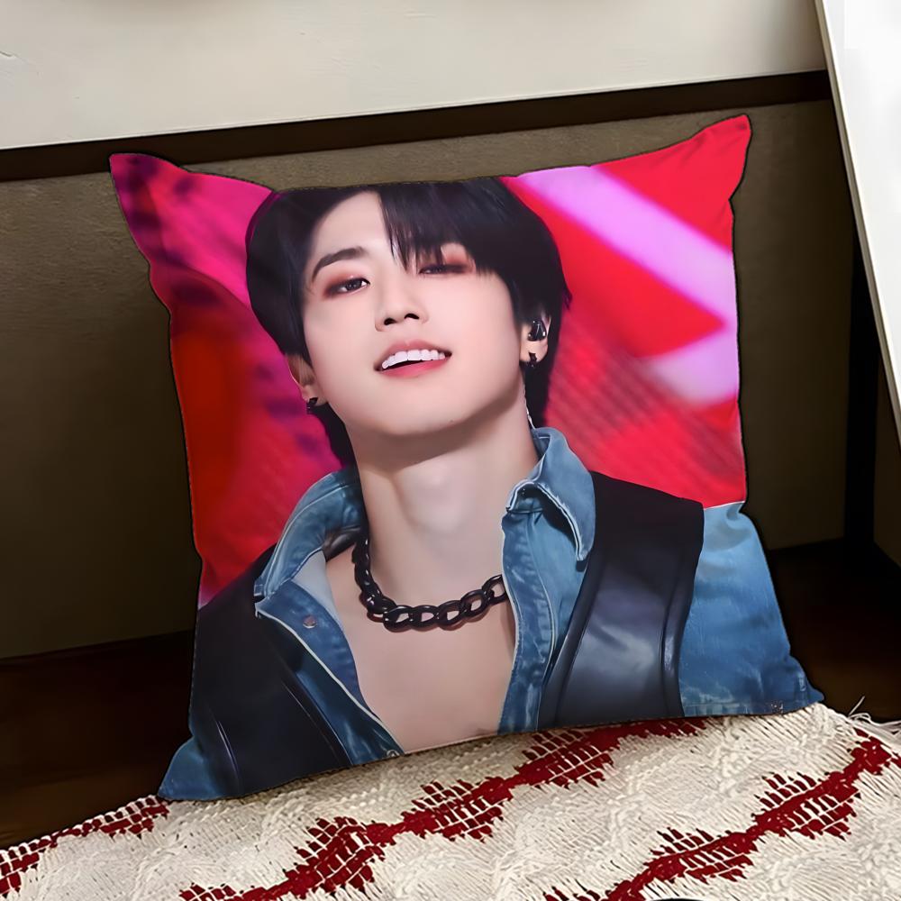 Singer HHan JJisung Boy Cushion Cover Reversible Soft Durable Pillow Cover Home  Car MultiScene Use for Daily Comfort