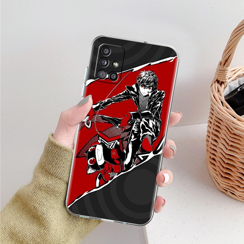 Persona 5 P5 Joker Phone Case For Samsung Galaxy A51 A71 A21S A12 A11 A31 A41 A52 A32 5G A72 A01 A50 A70 Silicone Clear Cover