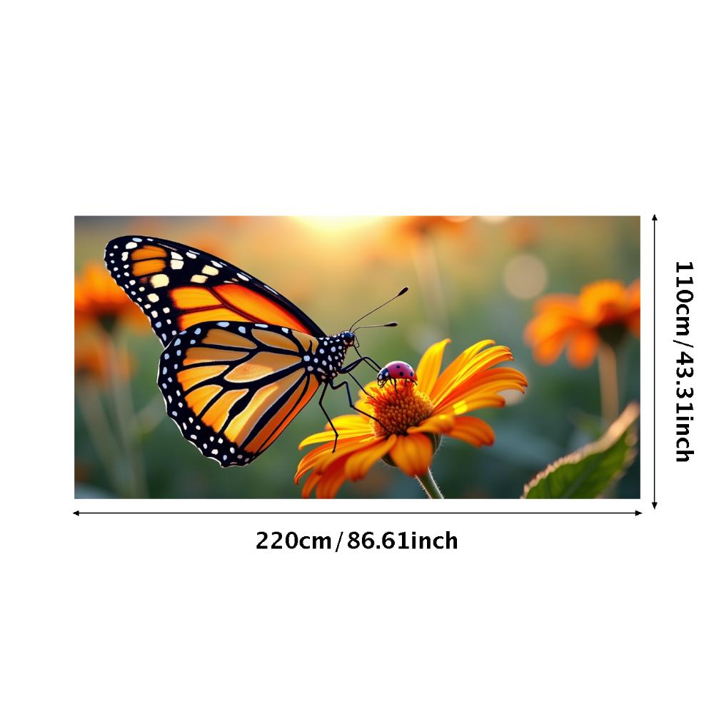 Blue Butterfly Forest Theme Banner Enchanted Nature Magical Glow Backdrop Garden Decoration Party Photography Background Props