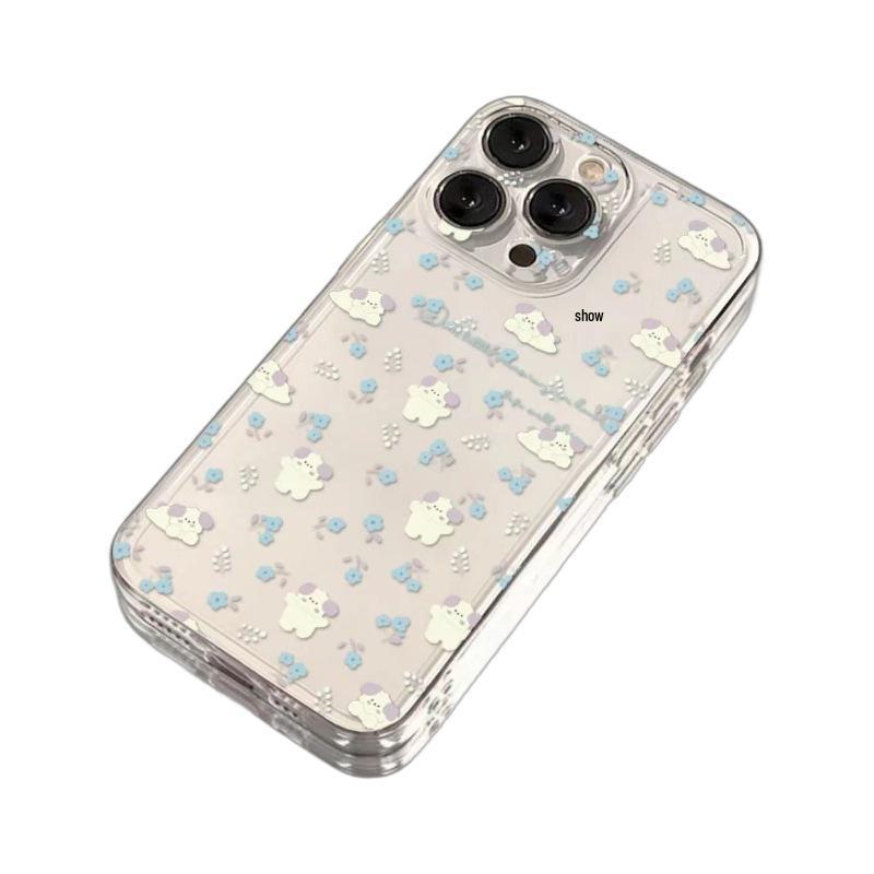 Blue Floral Phone Case for iPhone 13, 14, 15, 16, Pro, and Pro Max