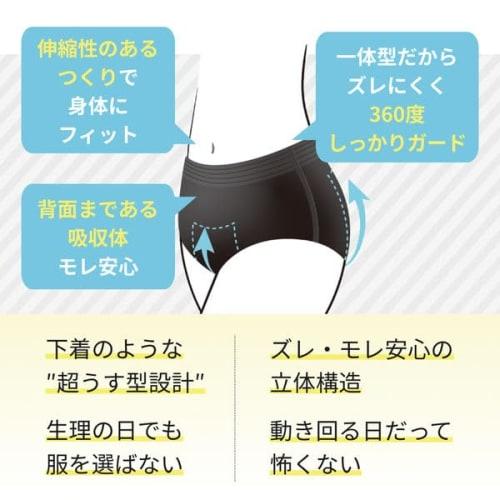 Ellis Shorts Sanitary Napkins, M-L Size, Day/Night Use, Black, 12 Count (4 Count x 3 Packs)