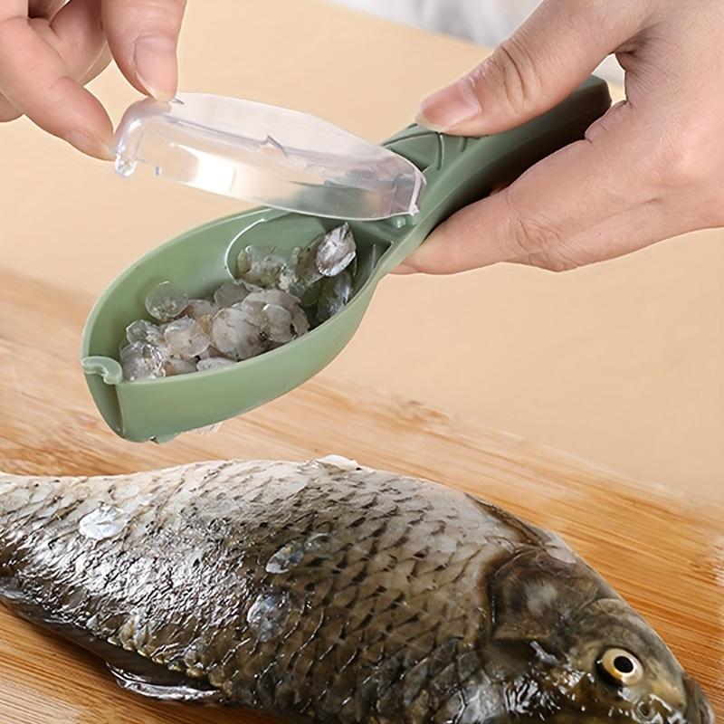 2 Stück Fischschuppenentferner, Kreativer fischförmiger Schaber für den Heimküchengebrauch, Langlebiges Kunststoff-Meeresfrüchte-Werkzeug, Leicht zu reinigen, Effizientes Entschuppen