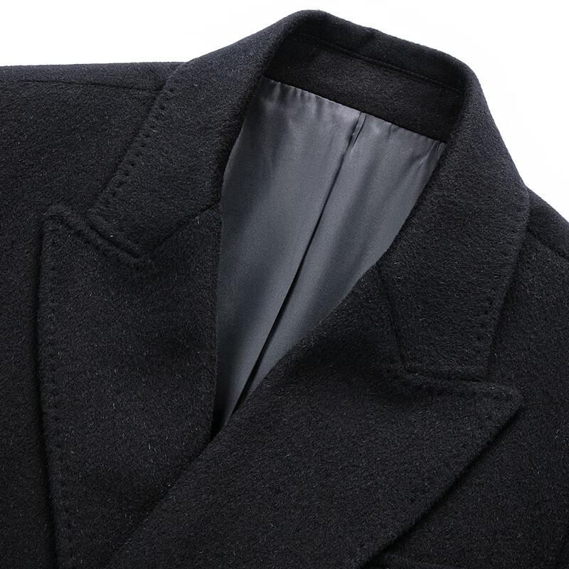 Men's FAPAI Wool & Silk Blend Double-Breasted Overcoat