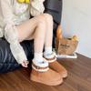 Fashion Women's Snow Boots Winter New Plush Thicken Non Slip Cotton Shoes Comfortable Fashion Buckle Strap Height Increase Short Boots