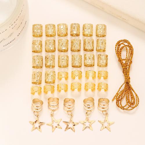 5pcs/bag Silver Metal Hair Rings Braid Dreadlocks Bead Hair Cuffs Dread Tube Charm Dreadlock for DIY Hair Accessaries