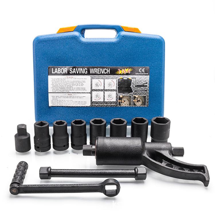 Heavy-Duty Labor-Saving Tire Wrench for Trucks, Torque Multiplier Wheel Nut Remover Tool with 8 Sockets for Car & Truck Tire Disassembly