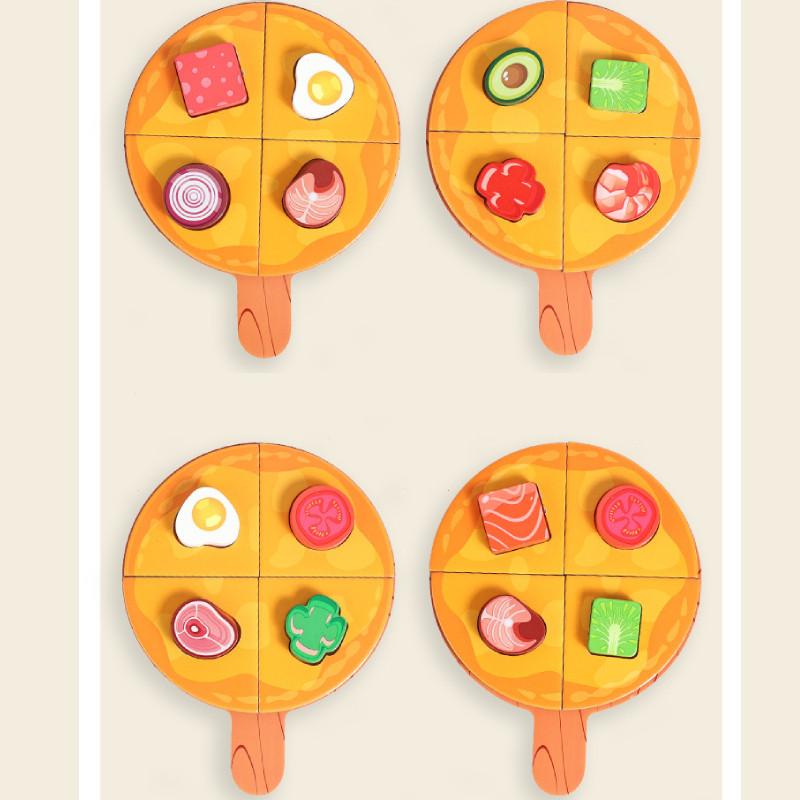 Simulation Pizza Wooden Making Children Toy Set For Role Playing Interaction And
